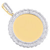 10K Yellow Gold Baguette Diamond Memory Picture Frame Pendant 2.6" Charm 4.15 CT