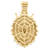 10K Yellow Gold Round Diamond Lion Head Crown Pendant 1.65" Pave Charm 1.05 CT.