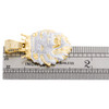 10K Yellow Gold Round Diamond Lion Head Crown Pendant 1.65" Pave Charm 1.05 CT.