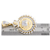 10K Yellow Gold Round & Baguette Diamond Lion Medallion Pendant Charm 1.45 CT.