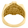 10K Yellow Gold Round Diamond 18mm Wide Statement Pinky Ring Pave Band 1.05 CT.