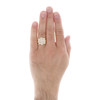 10K Yellow Gold Round Diamond 18mm Wide Statement Pinky Ring Pave Band 1.05 CT.