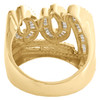 10K Yellow Gold Round & Baguette Diamond 100 Emoji Statement Pinky Ring 1.03 CT.