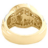 10K Yellow Gold Round & Baguette Diamond Statement Circle Pinky Ring 2.40 CT.