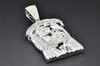 10K White Gold Real Diamond Jesus Face Pendant Piece 2" Mens Pave Charm 1.60 CT.