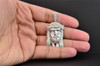 10K White Gold Real Diamond Jesus Face Pendant Piece 2" Mens Pave Charm 1.60 CT.