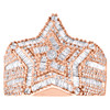 10K Rose Gold Round & Baguette Diamond Star Statement 20mm Pinky Ring 1.40 CT.