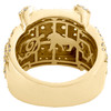 10K Yellow Gold Round & Baguette Diamond Tiered Pinky Ring Statement Band 3.3 CT