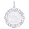 Sterling Silver Diamond Miami Cuban Memory Frame Picture 2.1" Pendant 1/2 CT