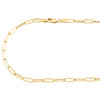 14K Yellow Gold 3.25mm Paper Clip Open Link Necklace 20" Fancy Rectangle Chain