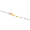 14K White & Yellow Gold Diamond Cut Valentino Link 5mm Baby ID Bracelet 5.50"