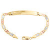 14K Tri-Color Gold Diamond Cut Valentino Link 8mm ID Statement Bracelet 7"