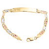 14K Tri-Color Gold Diamond Cut Valentino Link 8mm ID Statement Bracelet 8"