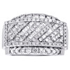 10K White Gold Round & Baguette Diamond Wedding Band 16mm Anniversary Ring 2 CT.