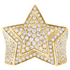 10K Yellow Gold Round Diamond 24mm Super Star Tier Pave Pinky Ring Band 3.58 CT.