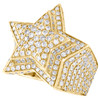 10K Yellow Gold Round Diamond 24mm Super Star Tier Pave Pinky Ring Band 3.58 CT.