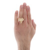 10K Yellow Gold Round & Baguette Diamond Elephant Statement Pinky Ring 1.72 CT.