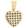 10K Yellow Gold Round & Baguette Diamond Tier Heart 1.05" Pendant Charm 0.66 CT.