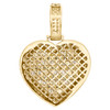 10K Yellow Gold Round & Baguette Diamond Tier Heart 1.60" Pendant Charm 3.69 CT.