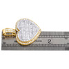 10K Yellow Gold Round & Baguette Diamond Tier Heart 1.60" Pendant Charm 3.69 CT.
