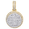 10K Yellow Gold Round & Baguette Diamond Circle Medallion 1.60" Pendant 4.41 CT.