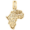 10K Yellow Gold Round & Baguette Diamond Africa Map Pendant 1.50" Charm 1.47 CT.