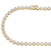 10 karat gult guld 6 mm rund diamant cirkel cluster link halskæde 18" kæde 2 ct.