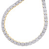 collier à maillons à 4 griffes en or jaune 10 carats avec diamant rond de 5 mm, chaîne de 20 po, 4,9 ct
