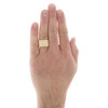 10 k gult guld nugget malm diamantslipat 14 mm fyrkantigt uttalande pinky ring band