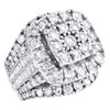 10K White Gold Baguette Diamond Engagement Ring Rounded Square Halo Center 5 Ct.