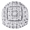 10K White Gold Baguette Diamond Engagement Ring Rounded Square Halo Center 5 Ct.