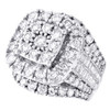 10K White Gold Baguette Diamond Engagement Ring Rounded Square Halo Center 5 Ct.