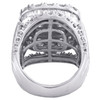 10K White Gold Baguette Diamond Engagement Ring Rounded Square Halo Center 5 Ct.
