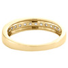 juego de trío de diamantes en oro amarillo de 10 k con halo circular para novia + alianza de boda de 1,50 ct.