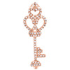 10K Rose Gold Diamond Trefoil Key Pendant Women's 1.15" Love Charm 0.20 Ct.