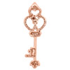 10K Rose Gold Diamond Trefoil Key Pendant Women's 1.15" Love Charm 0.20 Ct.
