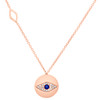 10-Karat-Roségold-Saphir- und Diamant-Evil-Eye-Medaillon-Halskette, 18 Zoll, 1/5 ct.