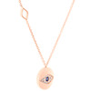 10K Rose Gold Sapphire & Diamond Evil Eye Medallion Necklace 18" 1/5 Ct.