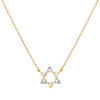 10K Yellow Gold Diamond Star of David Necklace Cable Link Chain 18" 1/12 Ct.