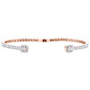 bracelet de contournement en diamant baguette en or rose 10 carats bracelet halo unisexe 8" 3,20 ct.