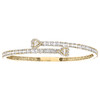 10-karätiger Gelbgold-Baguette-Diamant-Bypass-Armreif, Herzarmband, 7,75 Zoll, 2,62 ct.