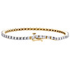 10K Yellow Gold Miracle Set Diamond Tennis Link Bracelet 1 Row Design 7" 1/4 Ct.