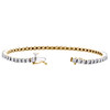 10K Yellow Gold Miracle Set Diamond Tennis Link Bracelet 1 Row Design 7" 1/4 Ct.