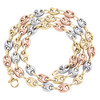 collana con catena a maglie Gucci in oro 10k tricolore 3D con soffio cavo 6mm 20"