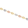 cadena de eslabones marineros Gucci de hojaldre hueco 3d en oro tricolor de 10 quilates, collar de 6 mm, 20 "