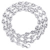 10K White Gold 3D Hollow Puff Gucci Link Chain 4mm Mariner Style Necklace 18"