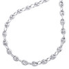 10K White Gold 3D Hollow Puff Gucci Link Chain 4mm Mariner Style Necklace 18"