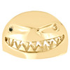 10K Yellow Gold High Polished Shark Jaws Teeth Statement Pinky Ring 18mm Band