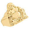 anillo meñique llamativo con cara de Gautam Buddah elegante texturizado en oro amarillo de 10 quilates, banda de 20 mm