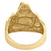 anillo meñique llamativo con cara de Gautam Buddah elegante texturizado en oro amarillo de 10 quilates, banda de 20 mm